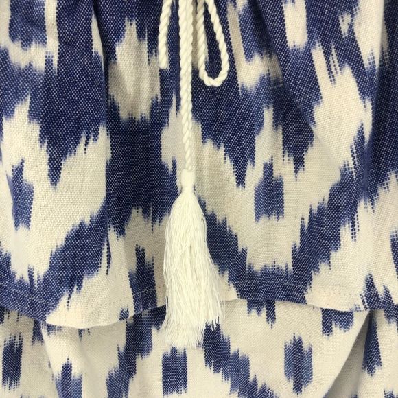 Madewell Balcony Off-the-Shoulder Top in Blue Ikat Print size Extra Small XS - Picture 5 of 15